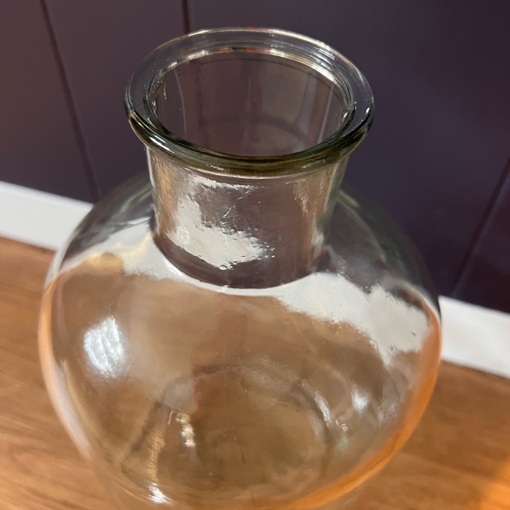 Wide Neck Glass Vase